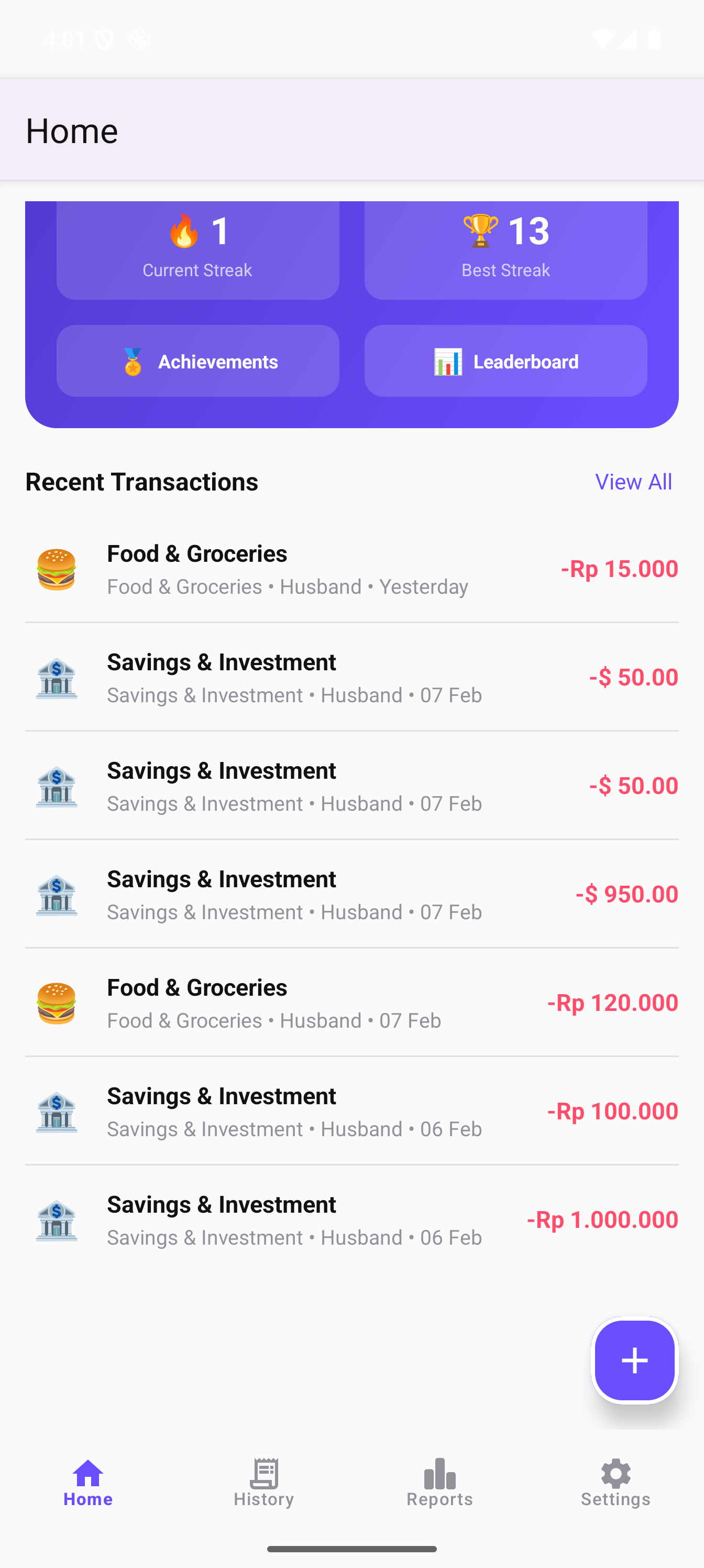 Recent Transactions