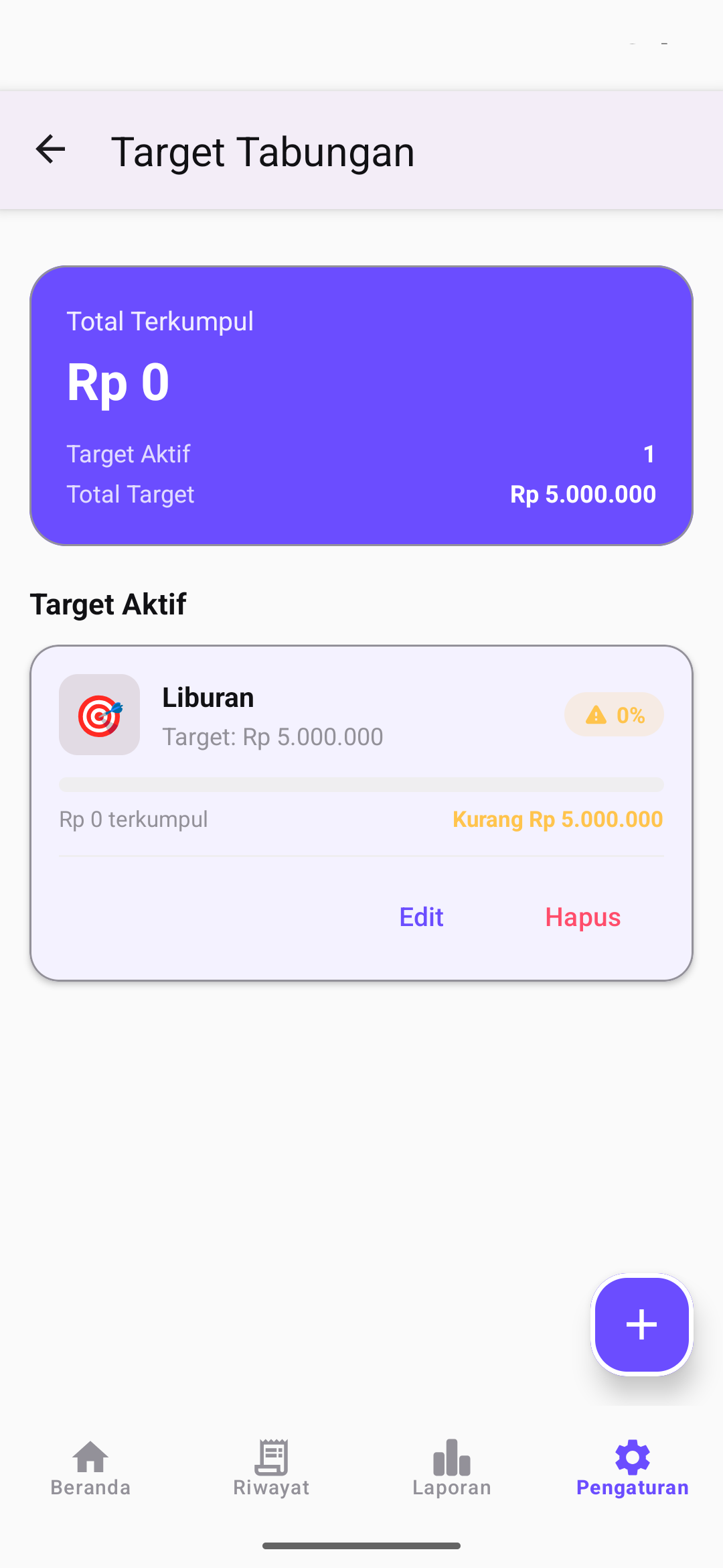 Target tabungan